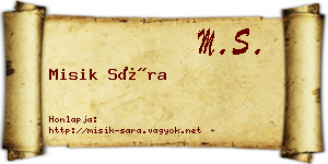Misik Sára névjegykártya